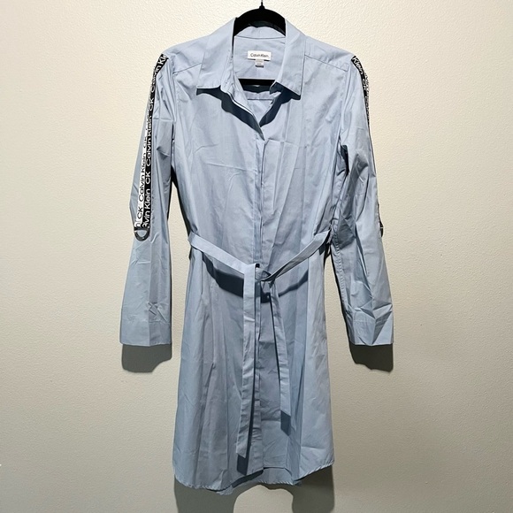 Calvin Klein Dresses & Skirts - CALVIN KLEIN- Light Blue Button Down Long Sleeve Dress Size S